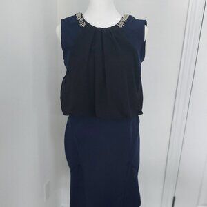 Navy blue body con short party dress